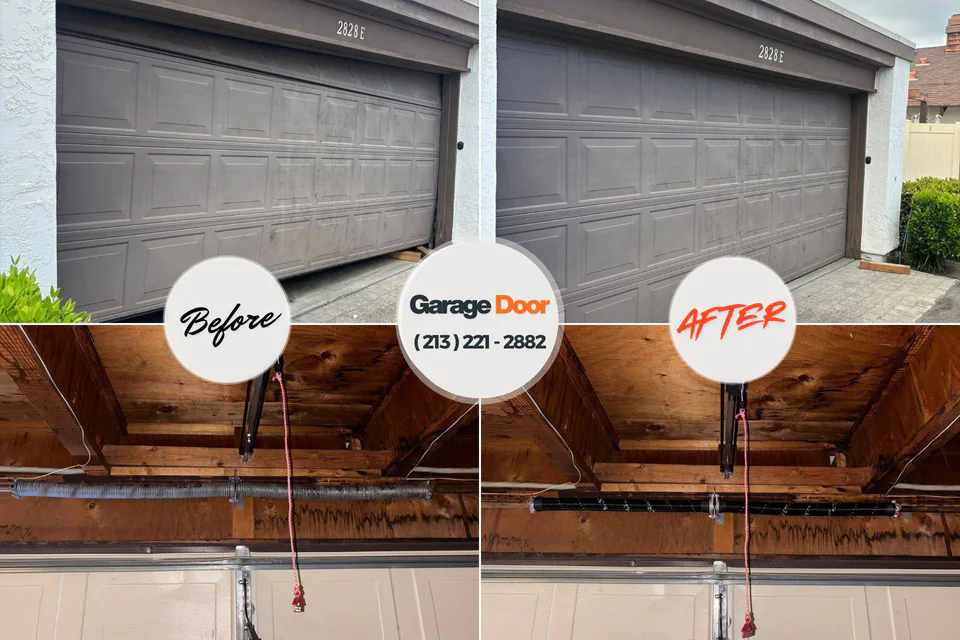 Before and after: garage door repair Saluda, SC